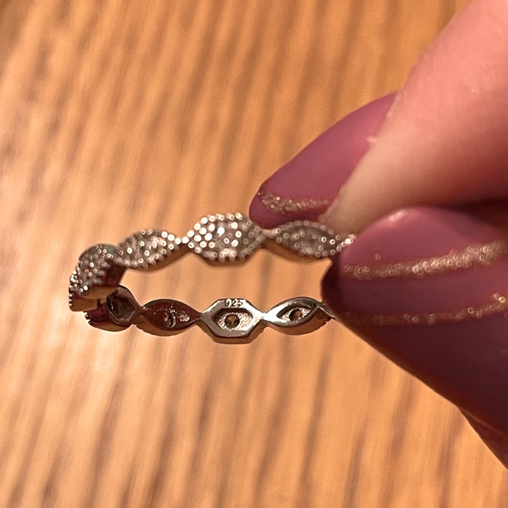 Sterling Silver Stackable Eternity Band With Czs … - image 6